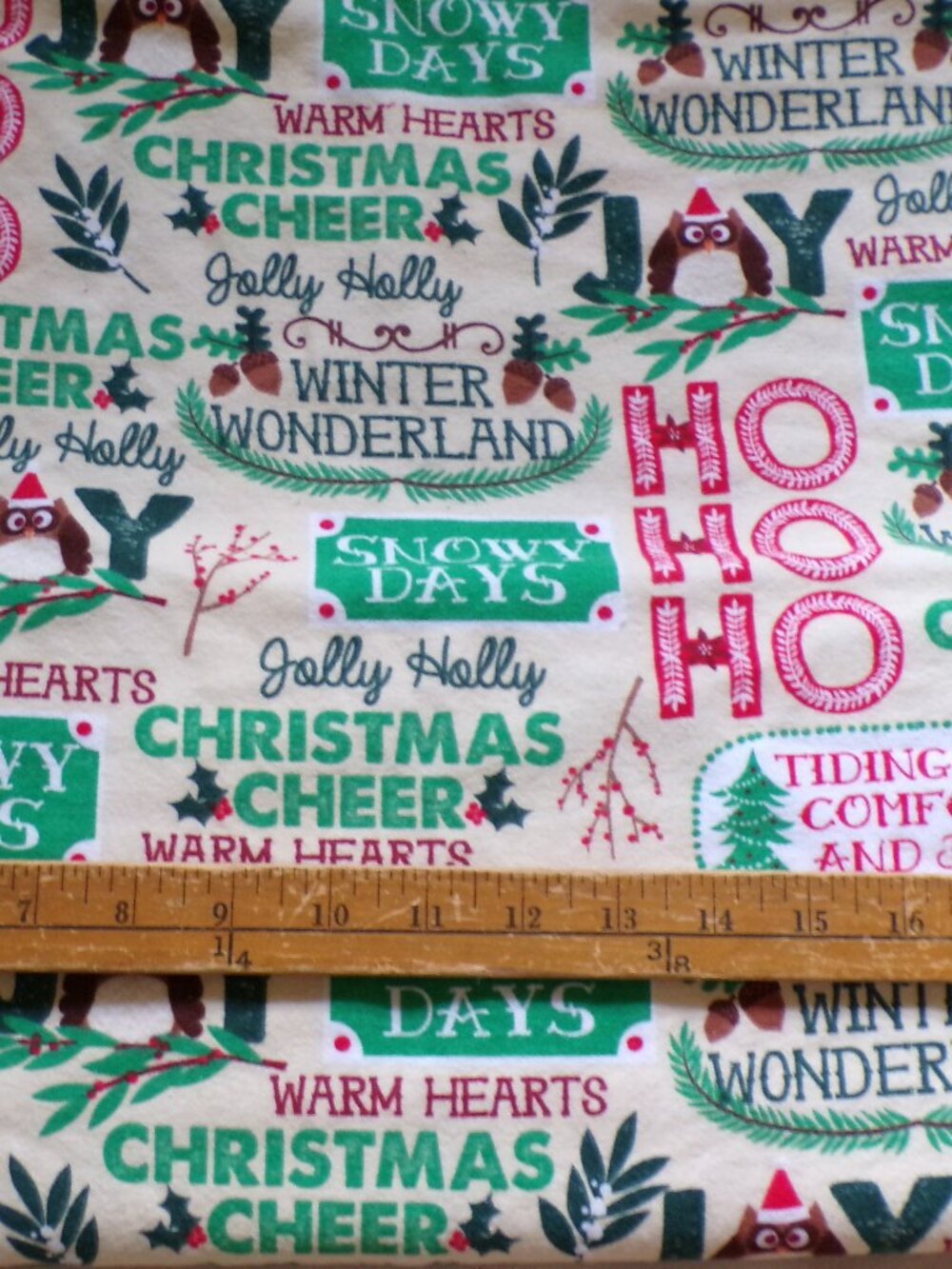 2 yards + 12" Beautiful Holiday Fabric Joann Super Snuggle Flannel 100% Cotton